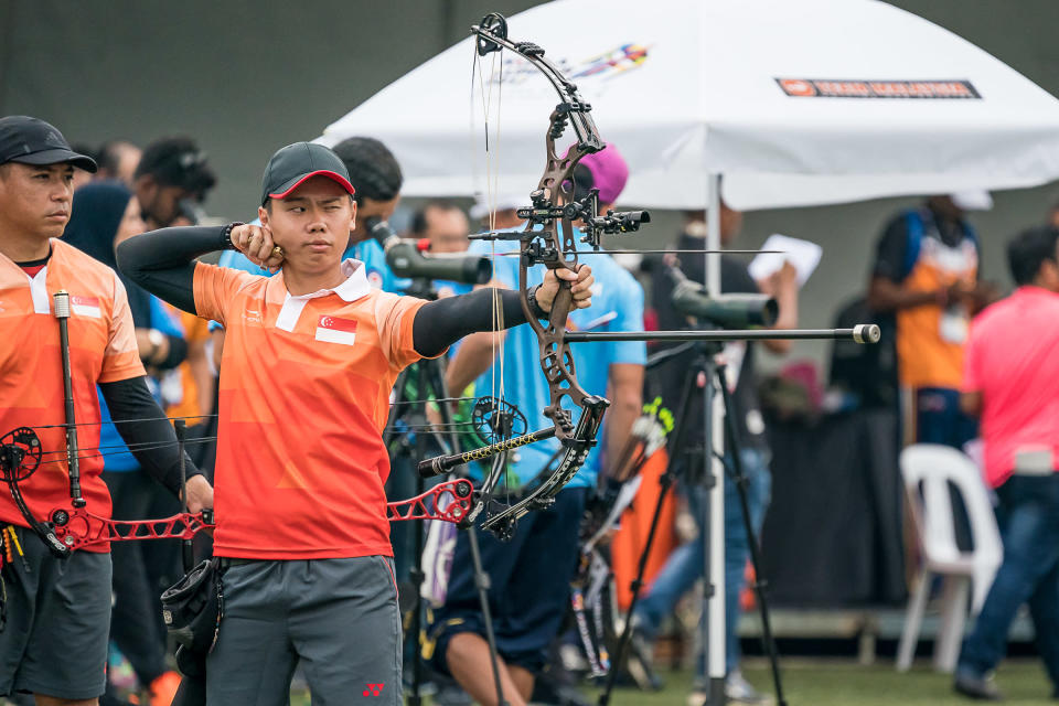 SEA Games archery, men’s compound event Photo: Randi Tan/Sport Singapore