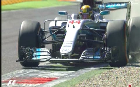 Hamilton runs wide at Monza