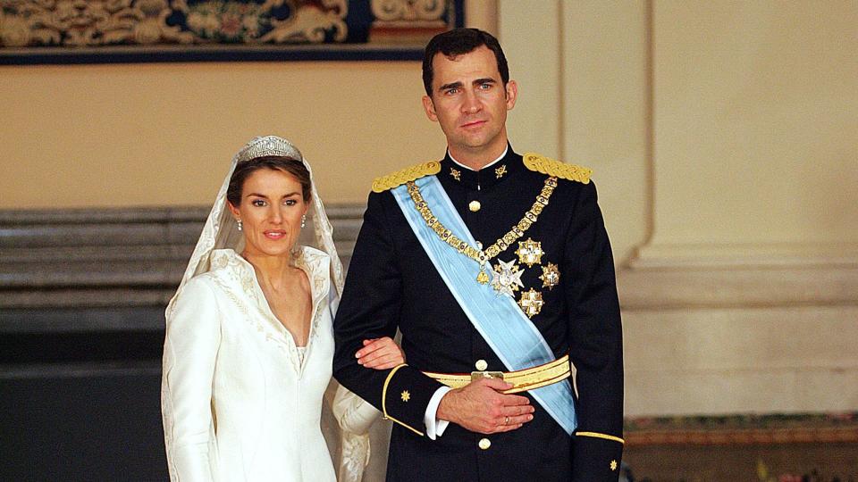 Letizia wore a tiara worn by Queen Sofia on her wedding day