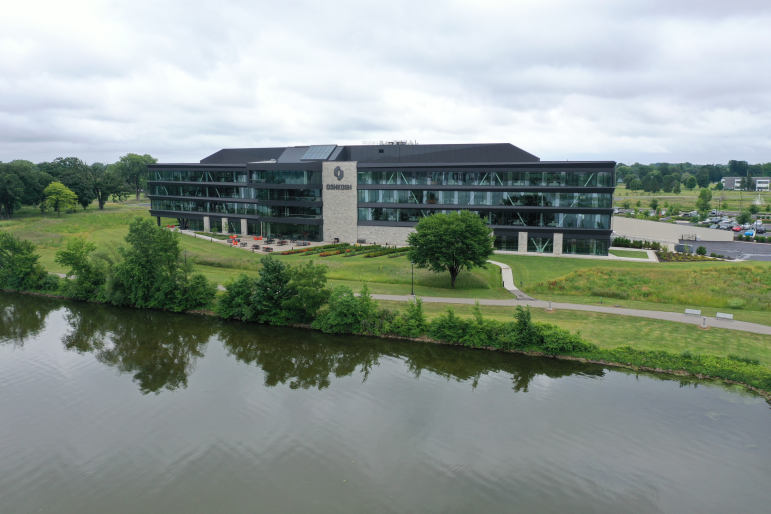 The headquarters of the Oshkosh Corp. in Oshkosh is a 191,000-square-foot glass and steel office building built in 2019 with subsidies from the city and the state of Wisconsin.