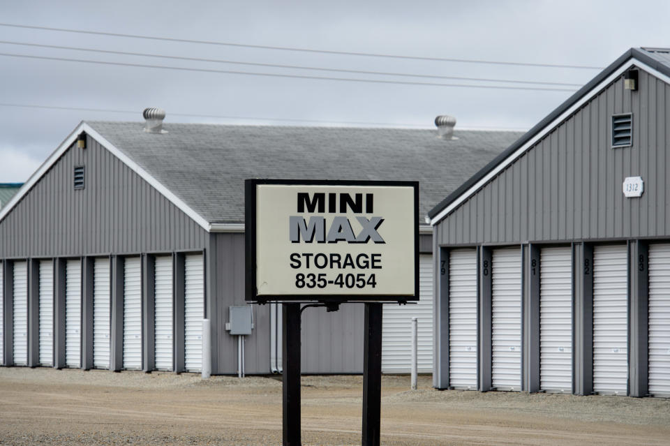 A search warrant was issued to search this storage facility in Waseca in connection with a 17-year-old who was arrested in plot to kill family and massacre students at Waseca school. (AP Photo/The Star Tribune,Glen Stubbe)