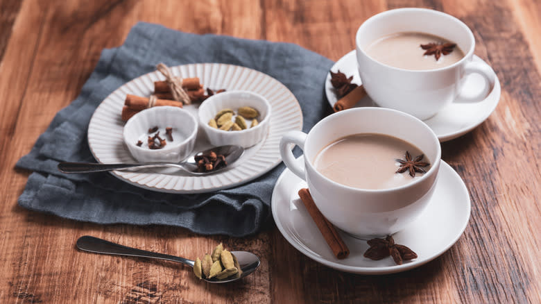 Spiced tea with milk