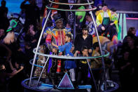 <p>Ringmaster Johnathan Lee Iverson stands with members of his family after the last show of the Ringling Bros. and Barnum & Bailey circus at Nassau Coliseum in Uniondale, New York, May 21, 2017. (Lucas Jackson /Reuters) </p>