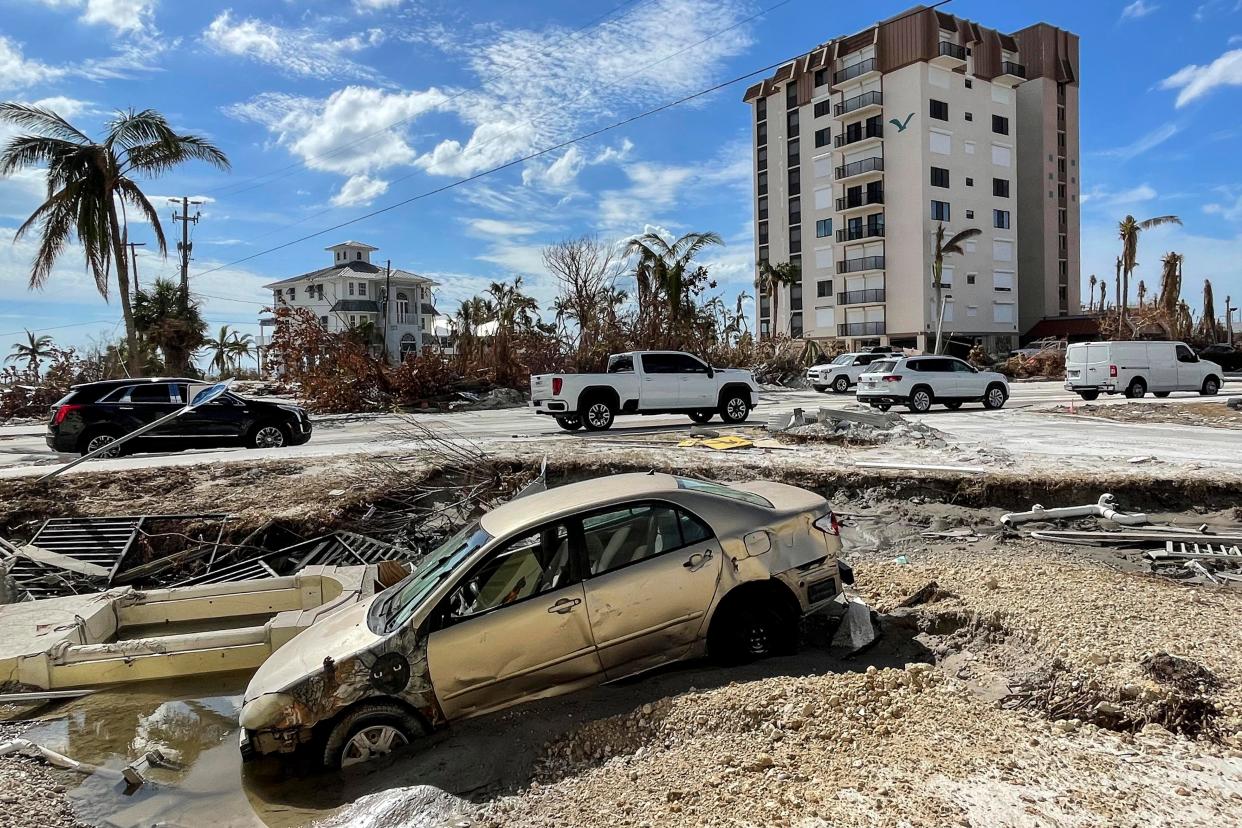 Fort Myers Beach, Fla. on Tuesday, October 11, 2022, nearly two weeks after Hurricane Ian. 