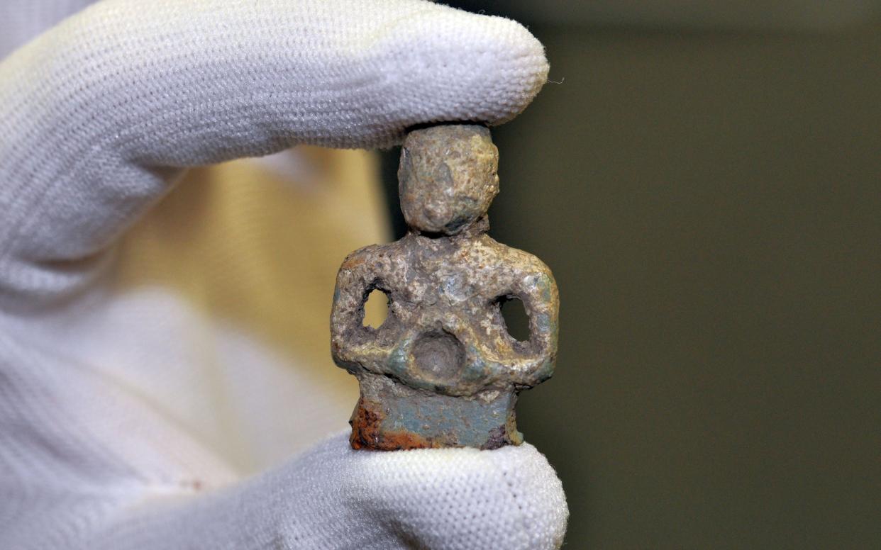 The little sculpture is thought to represent Cernunnos the Celtic god of nature, life and the underworld. - National Trust Images, James Fairbairn, Oxford Archaeology East 