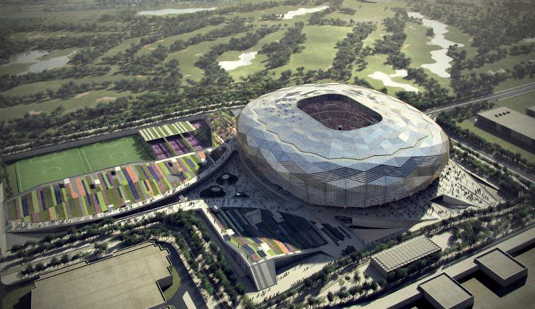 Computer-generated image shows the Qatar Foundation Stadium in Doha after the Supreme Committee for Delivery and Legacy committee released the design of the stadium