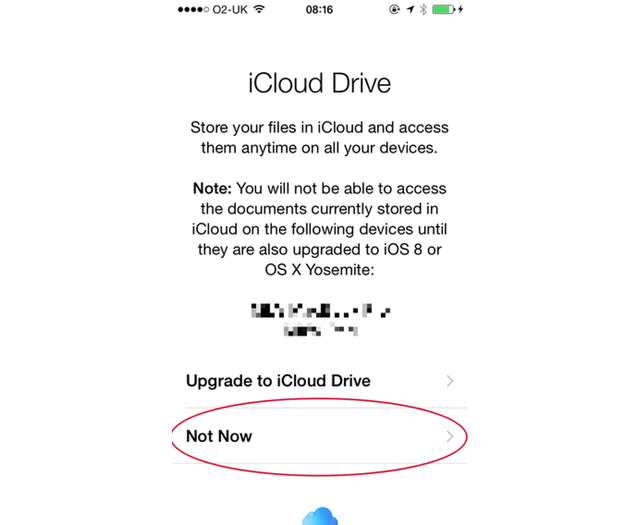 iCloud Drive iOS 8