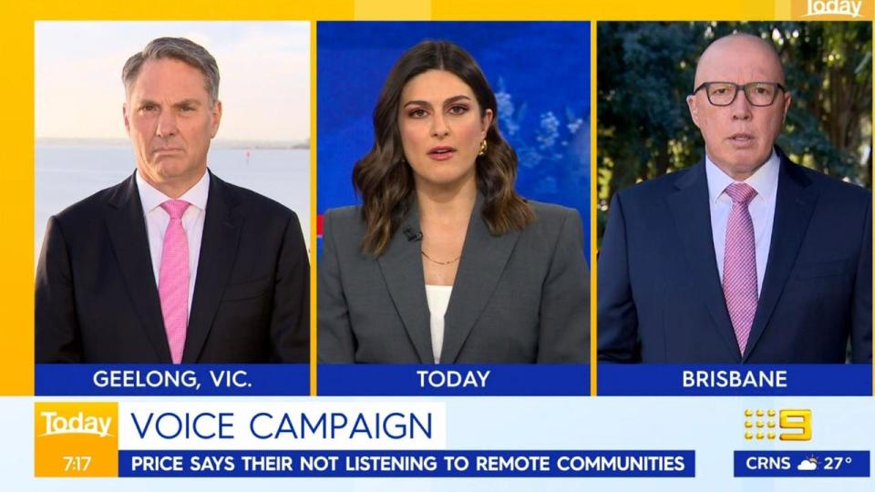 Peter Dutton and Richard Marles on Today Show.