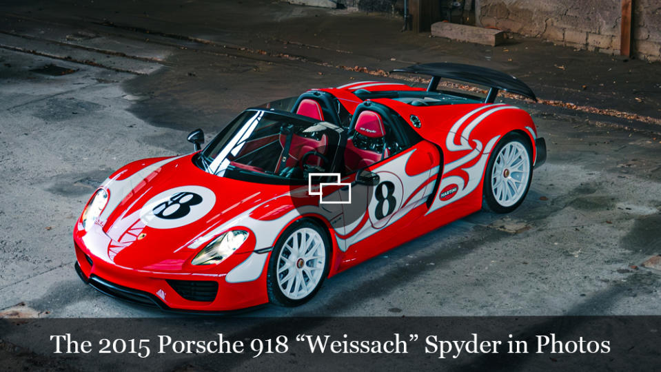 A 2015 Porsche 918 "Weissach" Spyder. 