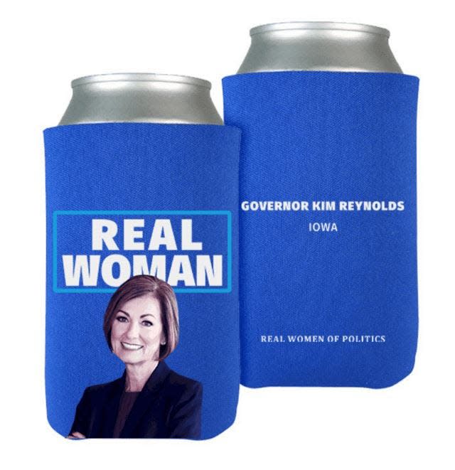 Iowa Gov. Kim Reynolds is featured on a beer cooler featuring "real women."