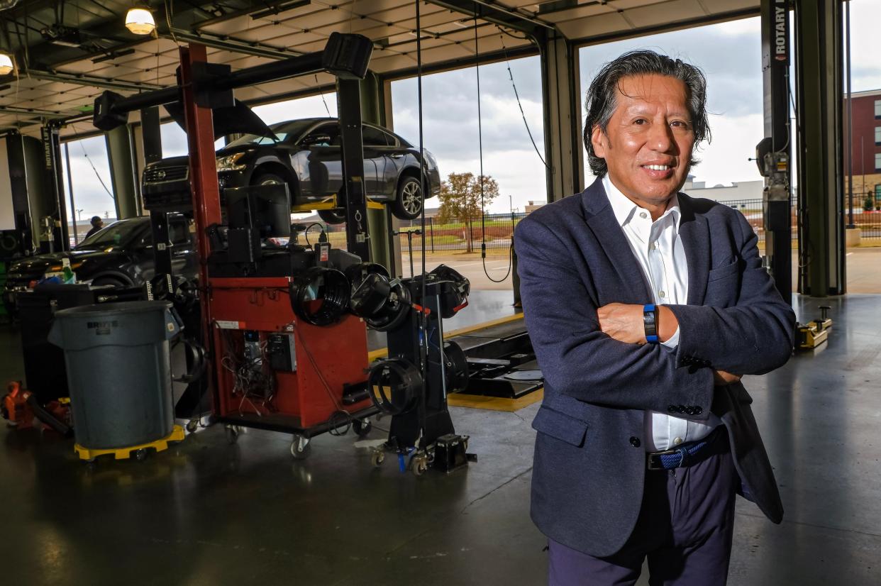 Ned Aguilar, a former leading manager at Hibdon Bridgestone, pictured Nov. 8, has decided to start his own auto services business in Oklahoma City. With FastLap, he's determined to use his experiences to maximize and streamline technological solutions and digital services for the maintenance industry in the metro area.