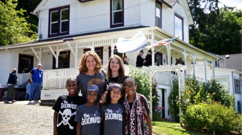 Members of the Hart family pictured at the annual celebration of “The Goonies” movie in Astoria. Source: AP