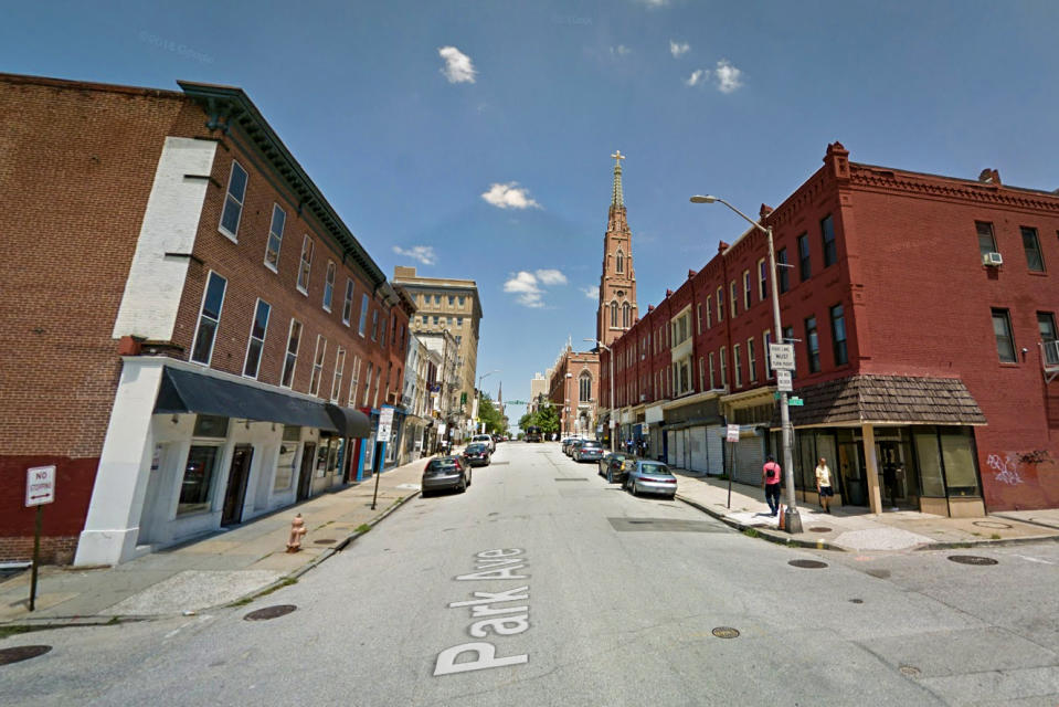 The 200 block of Park Avenue in Baltimore, Md. (Google maps)