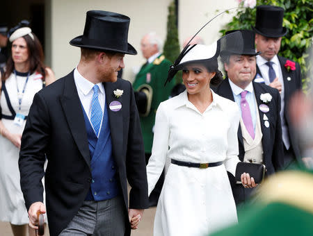 Horse Racing - Royal Ascot - Ascot Racecourse, Ascot, Britain - June 19, 2018 Britain's Prince Harry and Meghan, the Duchess of Sussex during Royal Ascot Action Images via Reuters/Paul Childs