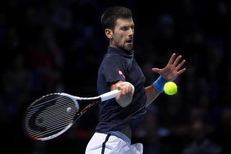 Tennis Britain - Barclays ATP World Tour Finals - O2 Arena, London - 20/11/16 Serbia's Novak Djokovic in action during the final against Great Britain's Andy Murray Reuters / Toby Melville Livepic