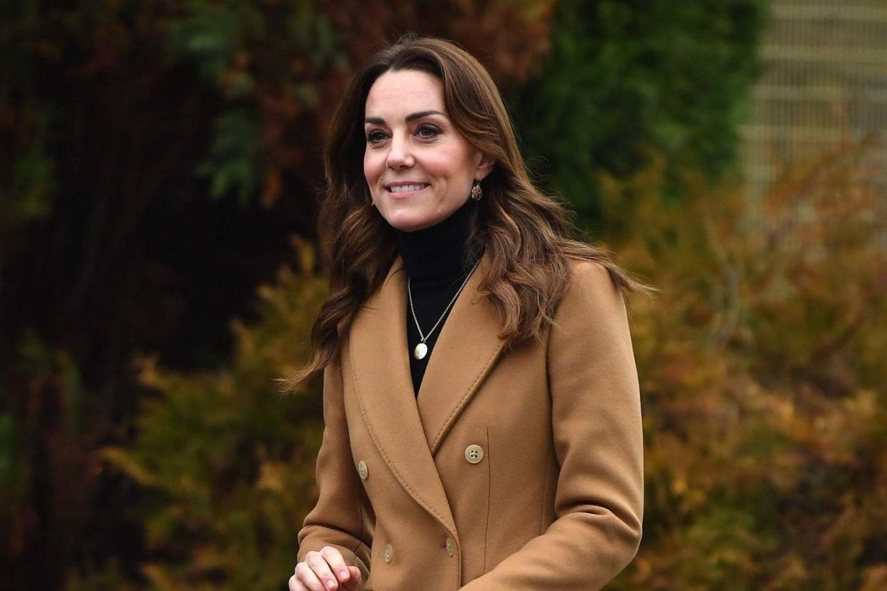 Duchess of Cambridge reacts as she leaves after visiting HMP Send in Woking: AFP via Getty Images