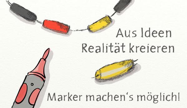 Der Twitteraccount von „Neuland“ vermutet, dass die Kanzlerin gemäß ihrem Credo „aus Ideen Realität zu kreieren“, die Kette mit ein paar Filzstiften selber gebastelt hat. (Bild: Twitter/@_neuland)