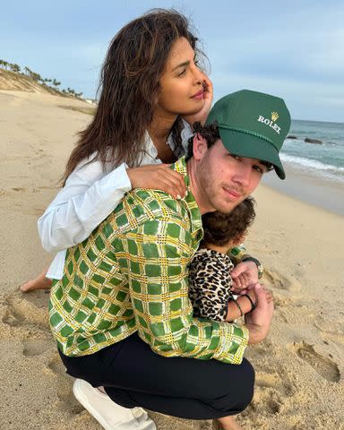 <p>Priyanka Chopra Jonas/Instagram</p> Priyanka Chopra Jonas, Nick Jonas and daughter Malti