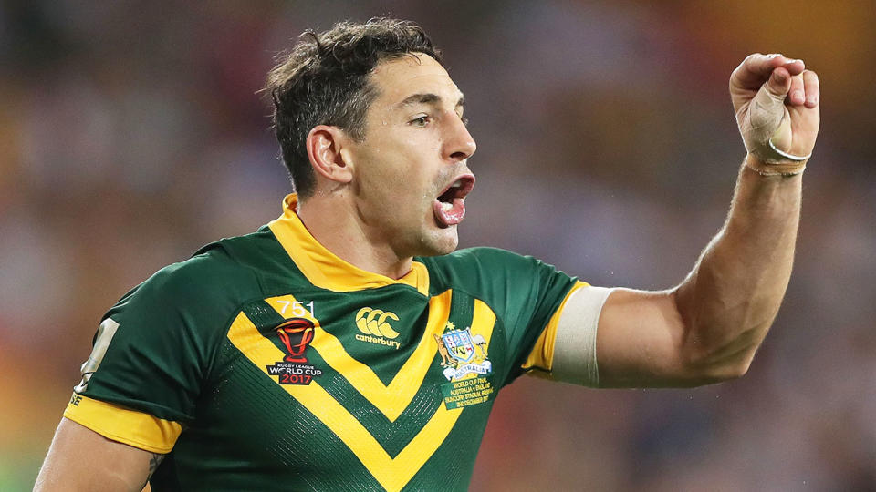 Seen here, Billy Slater representing Australia at Test level.