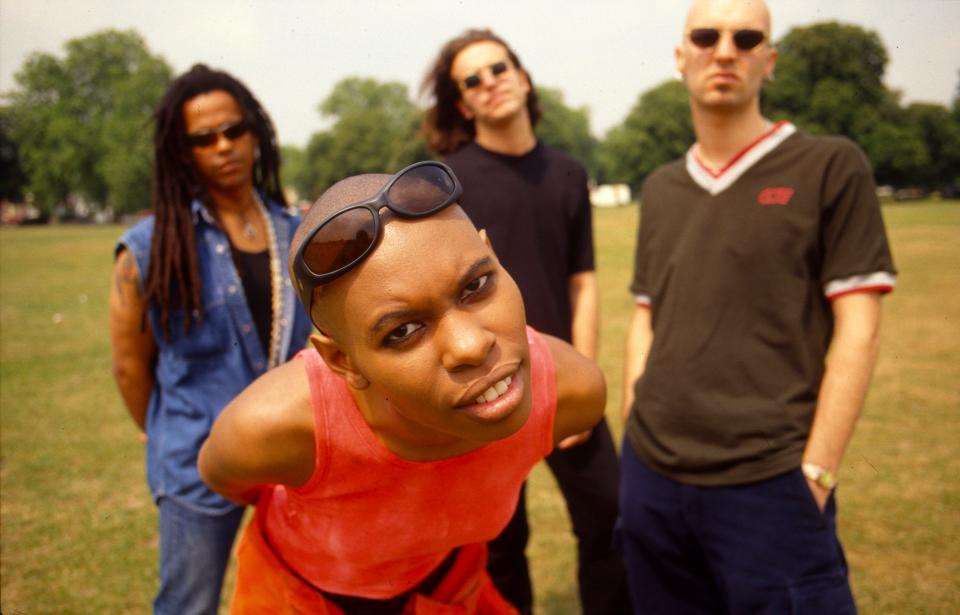 Skunk Anansie, group portrait, London, United Kingdom, 1995. (Photo by Martyn Goodacre/Getty Images)