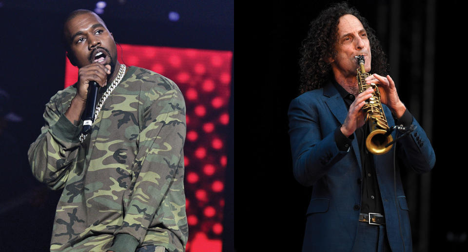 Kanye West and Kenny G are making music together. (Photo: Getty Images)