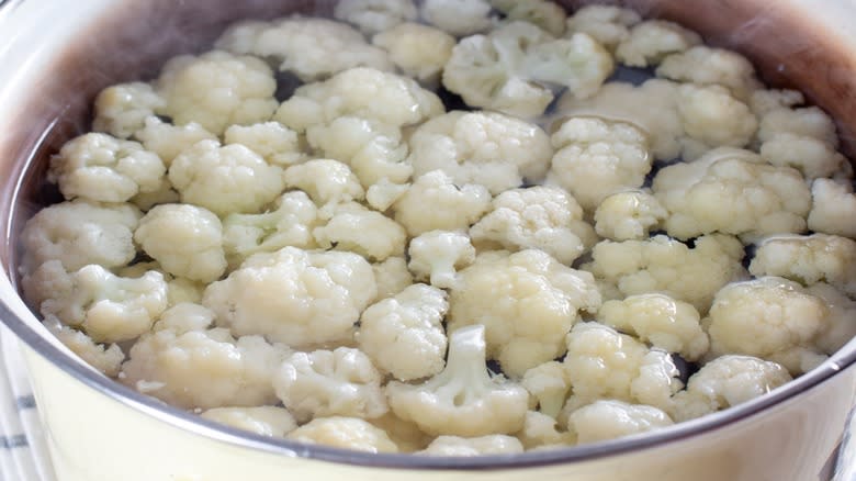 blanching cauliflower