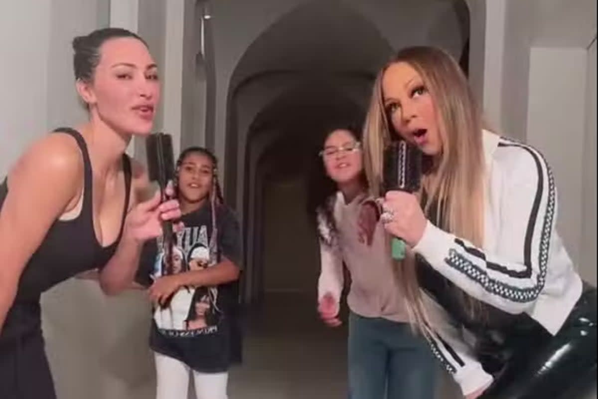 Kim Kardashian and Mariah Carey have appeared in a TikTok video with their daughters  (Kim Kardashian/TikTok)