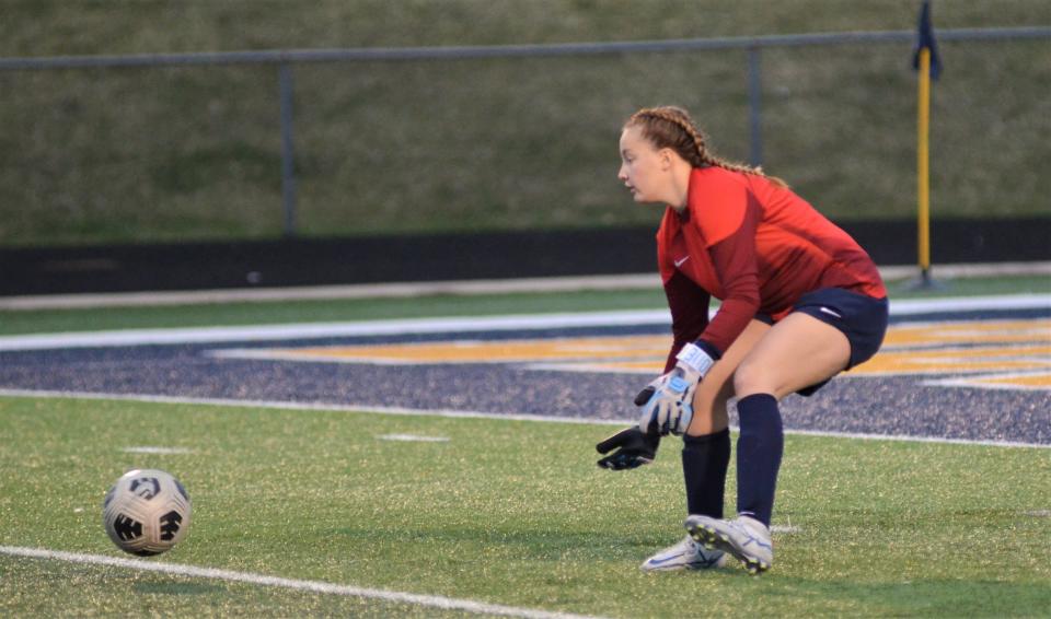 Goalkeeper Elly Kuras played a big part in keeping TC West off the scoreboard on Thursday, April 18.