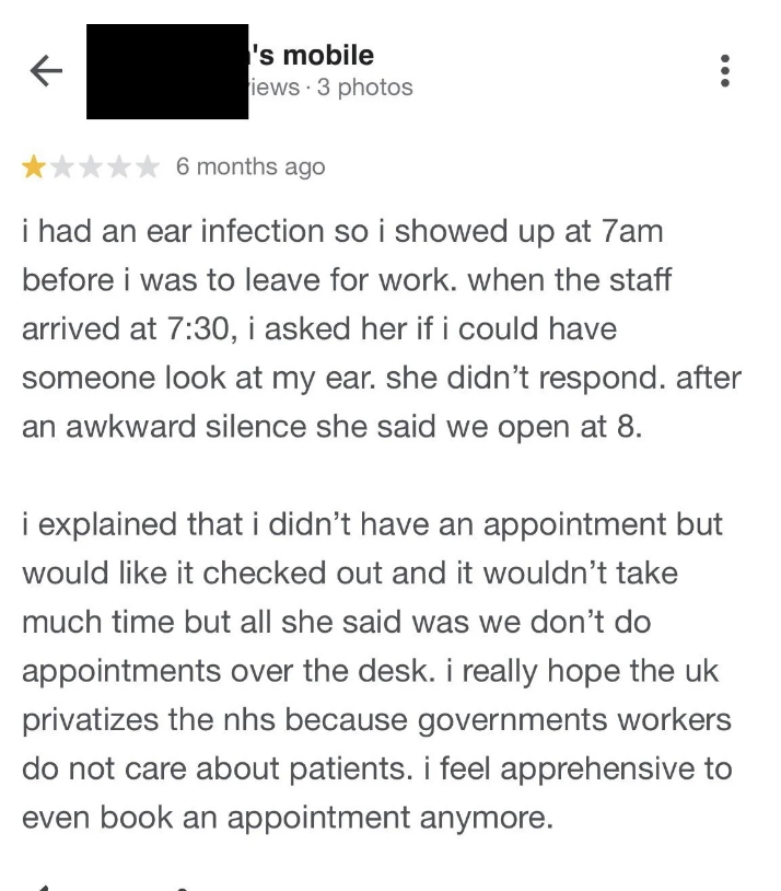 "i explained that i didn't have an appointment"