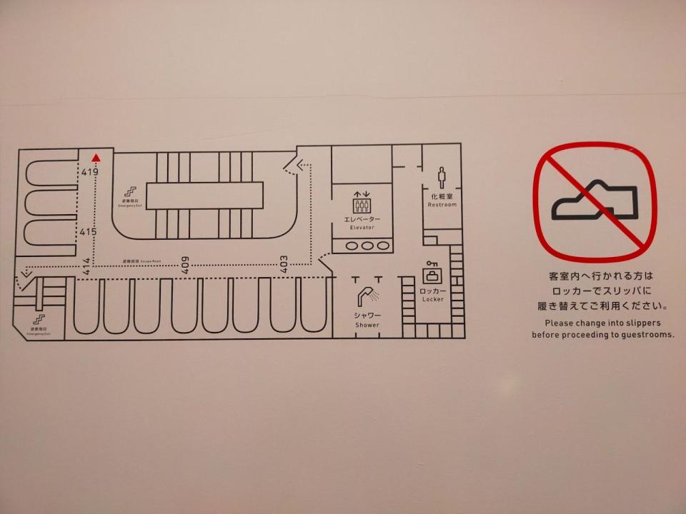 floor map of capsule hotel