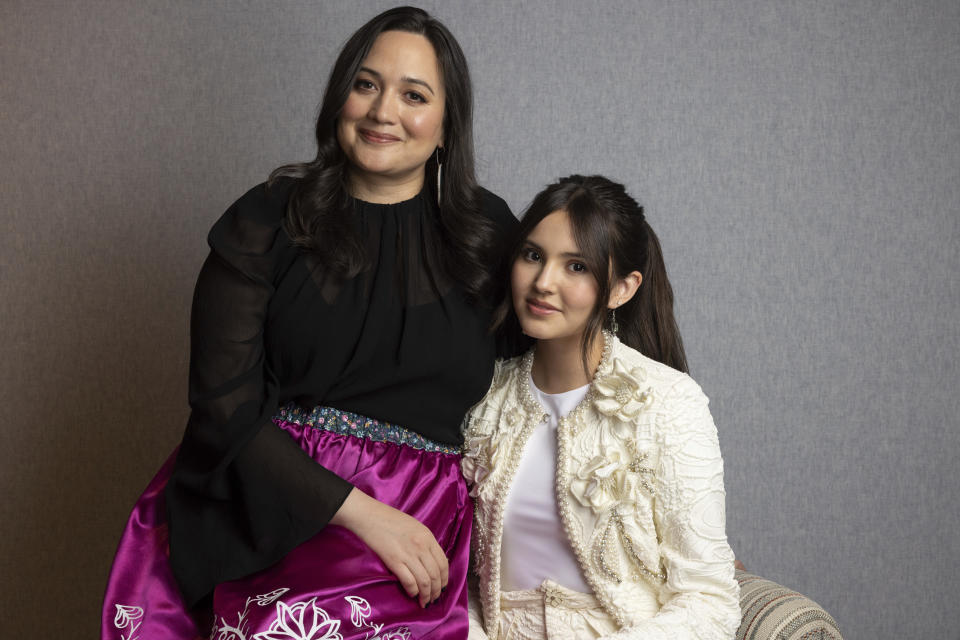 Lily Gladstone, left, and Isabel Deroy-Olson pose for a portrait to promote the film "Fancy Dance" on Sunday, June 16, 2024, in New York. (Photo by Matt Licari/Invision/AP)