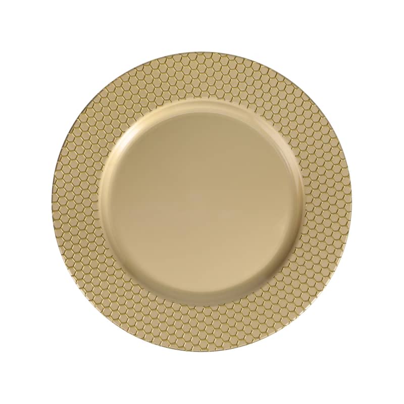 Gold Honeycomb Charger Plates