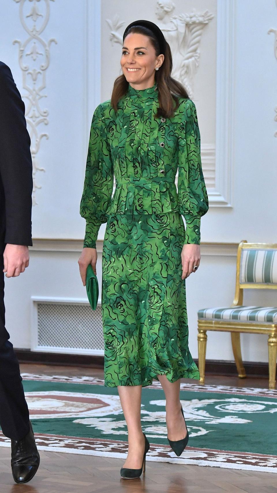 Kate Middleton arrives for a meeting with the President of Ireland at Áras an Uachtaráin on March 3, 2020
