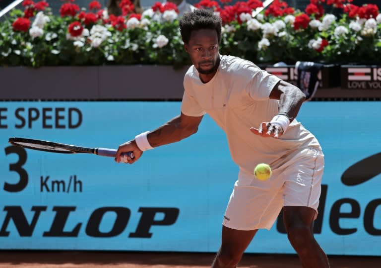 Le Français Gaël Monfils au 1er tour du Masters 1000 deMadrid le 24 avril 2024 à la Caja Magica de Madrid (Thomas COEX)