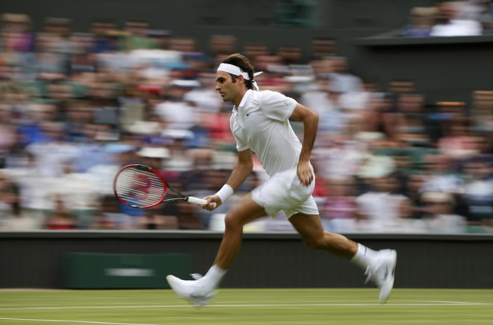 Britain Tennis - Wimbledon - All England Lawn Tennis & Croquet Club, Wimbledon, England - 27/6/16 Switzerland's Roger Federer in action against Argentina's Guido Pella REUTERS/Paul Childs