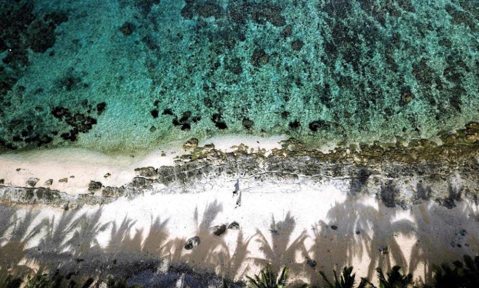 An aerial view of the Fiji’s Coral Coast