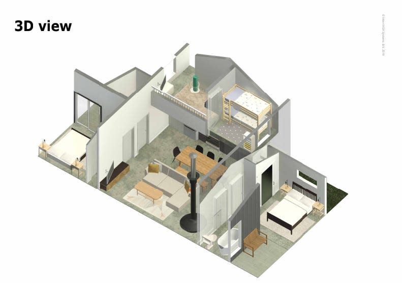 3D design rendering of a home design
