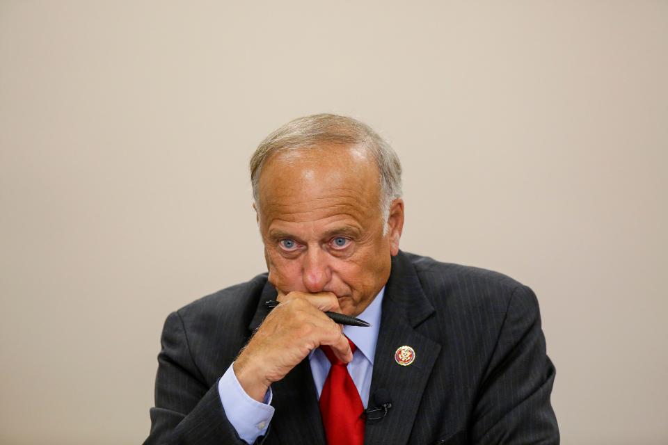 Rep. Steve King (R-IA) speaks during a town hall meeting at the Ericson Public Library on August 13, 2019 in Boone, Iowa.