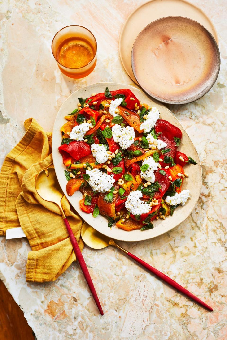 Grilled Sweet Pepper Salad with Ricotta and Summer Herbs