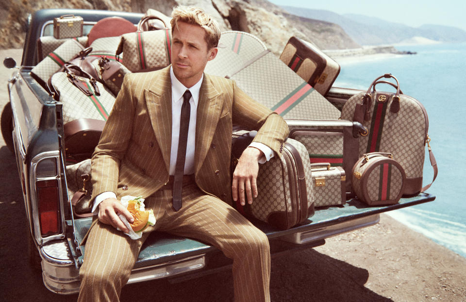 Ryan Gosling recently starred in Gucci Valigeria’s campaign shot by photographer Glen Luchford