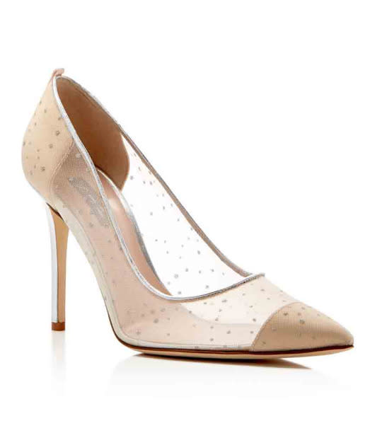 SJP by Sarah Jessica Parker Glass Glitter Dot Pointed Toe High Heel Pumps