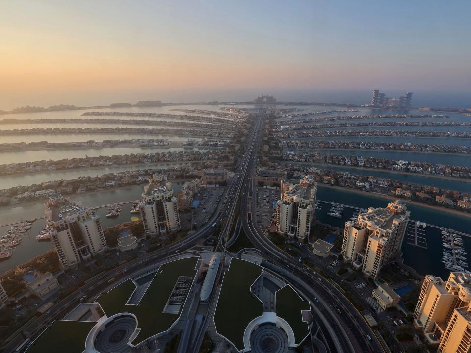 Palm Jumeirah in the Gulf emirate of Dubai on January 10, 2022.