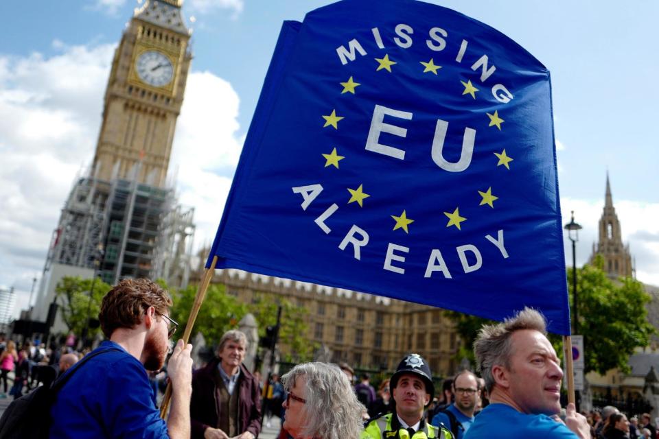 Pro-EU demonstrations took place following the June 2016 referendum: REUTERS