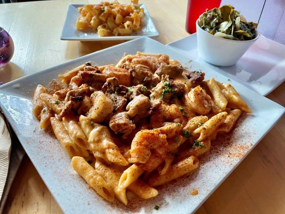 Cajun shrimp and pasta from Norma Jean's Soul Cuisine