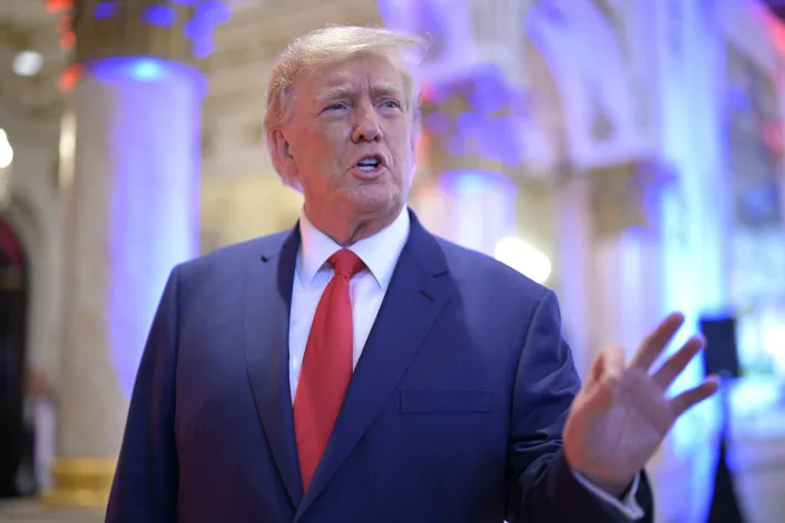 Trump at an election night party at his Mar-a-Lago estate on Tuesday.