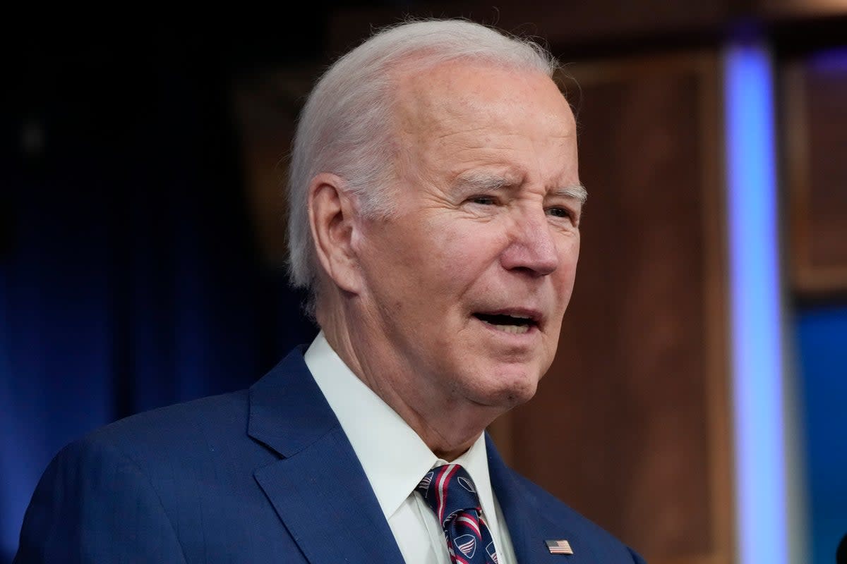 President Joe Biden speaks during an event on the economy, from the South Court Auditorium of the Eisenhower Executive Office Building on the White House complex, Monday, Oct. 23, 2023. (AP)