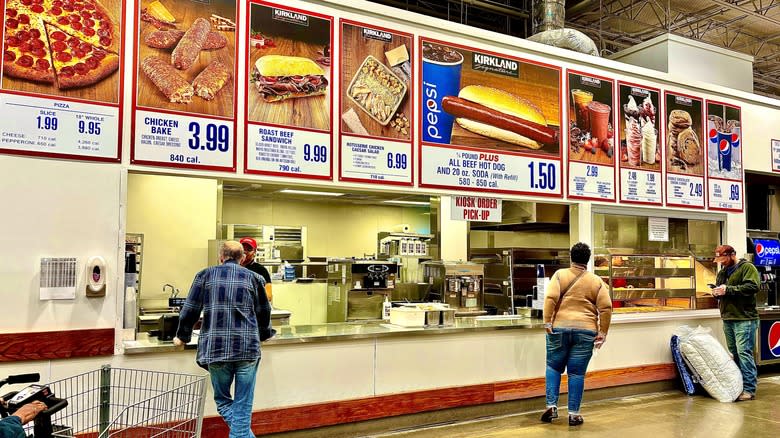 Costco food court menu wall