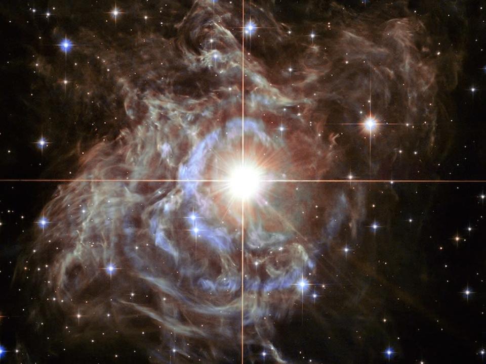 <p> <strong>Taken by: </strong>Hubble Space Telescope </p> <p> This image, taken by the Hubble Space Telescope in 2013, shows the Cepheid variable star RS Puppis, which rhythmically brightens and dims over a six-week cycle.&#xA0; </p>