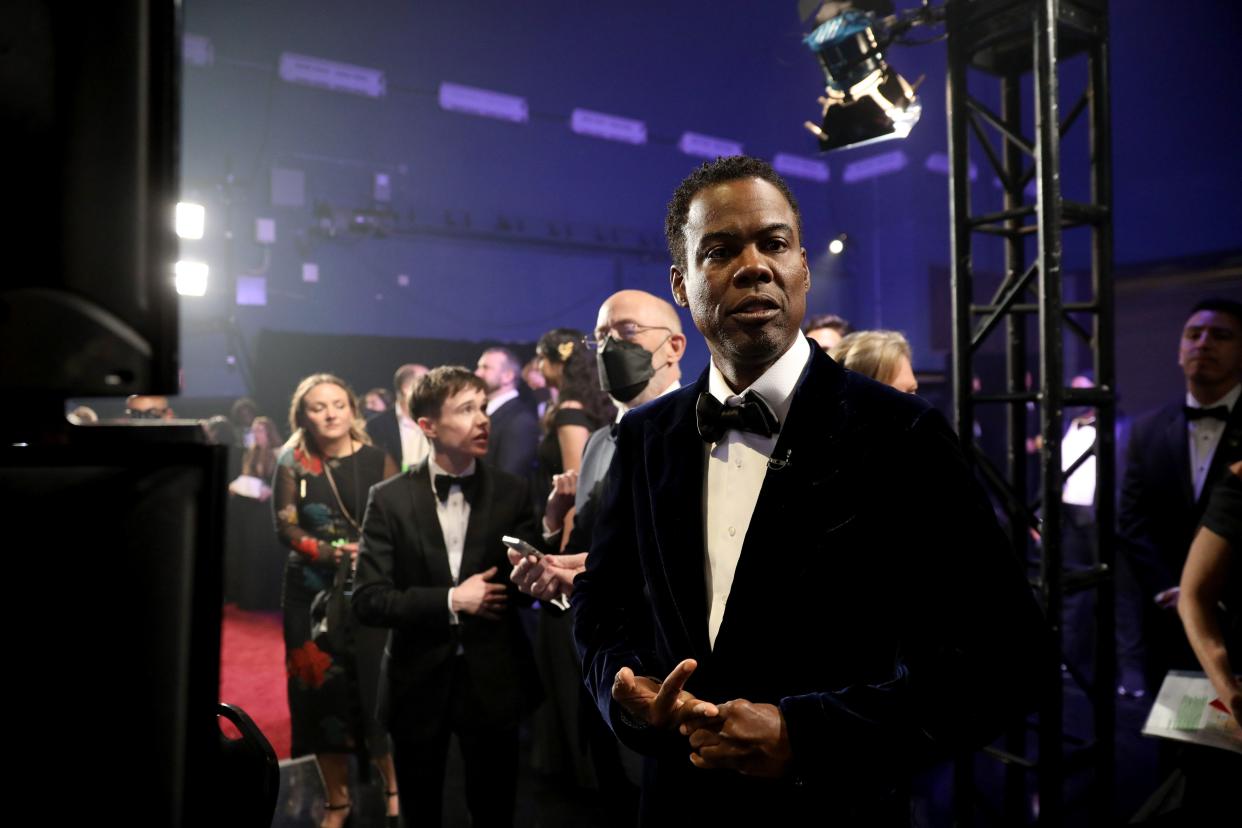 Chris Rock is seen backstage during the 94th Annual Academy Awards at Dolby Theatre on March 27, 2022 in Hollywood.