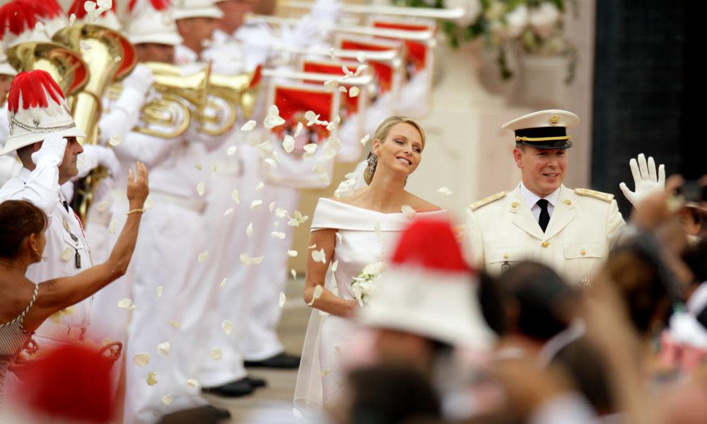 <span class="element-image__caption">Prince Albert II of Monaco and Princess Charlene of Monaco depart from the palace after their wedding ceremony.</span> <span class="element-image__credit">Photograph: Joel Ryan/AP</span>